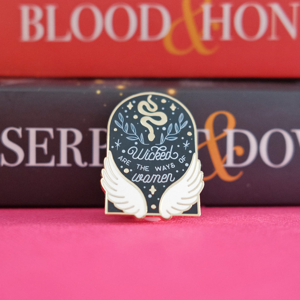 Serpent and Dove Enamel Pin