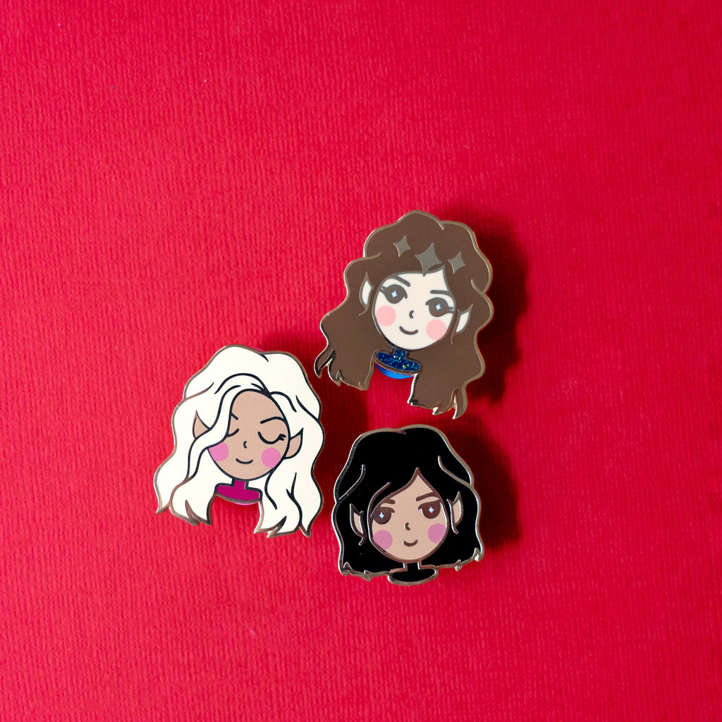 Feyre, Mor and Amren Set | Bookish Babe Enamel Pin