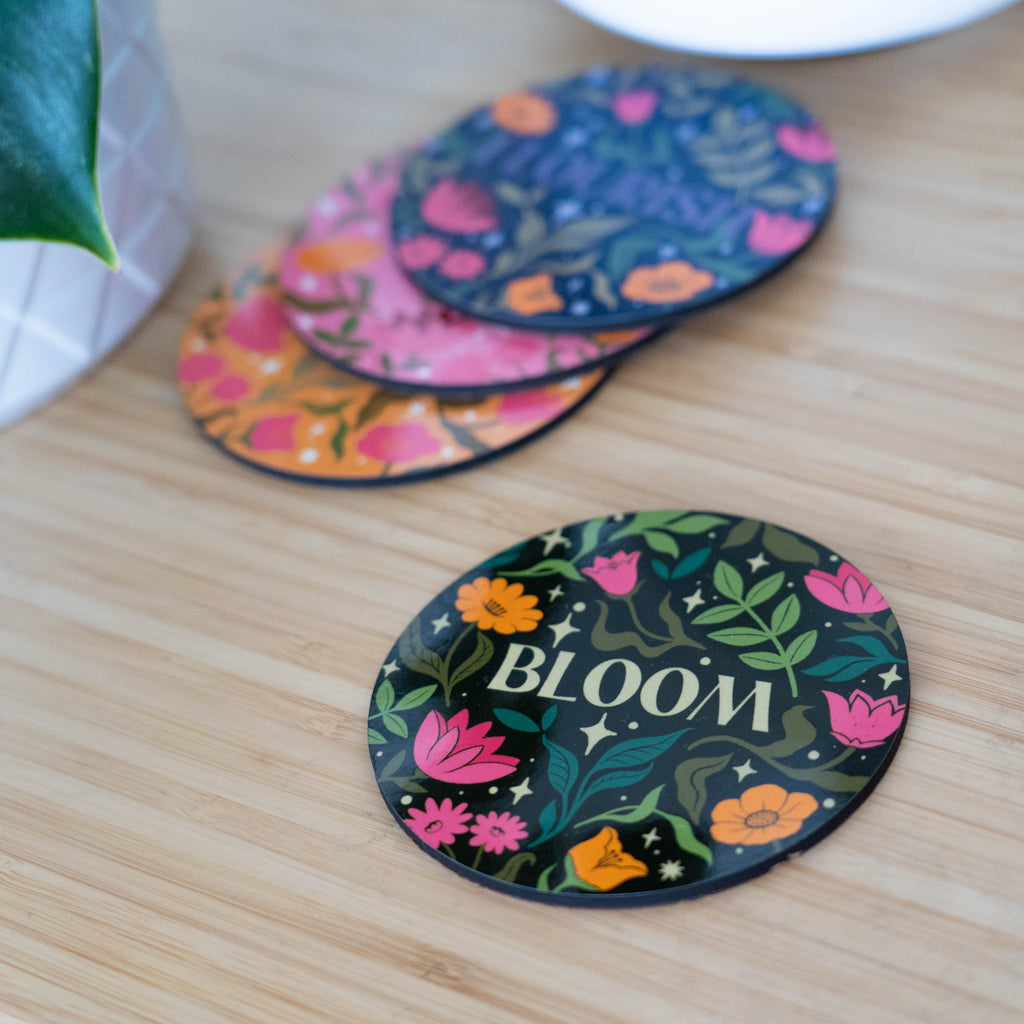 Blooming Floral Coaster Set