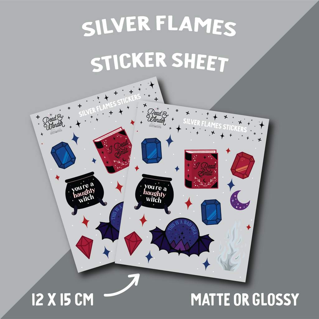 Silver Flames Sticker Sheet