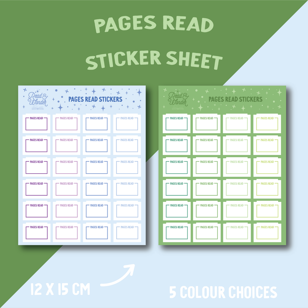 Pages Read Sticker Sheet